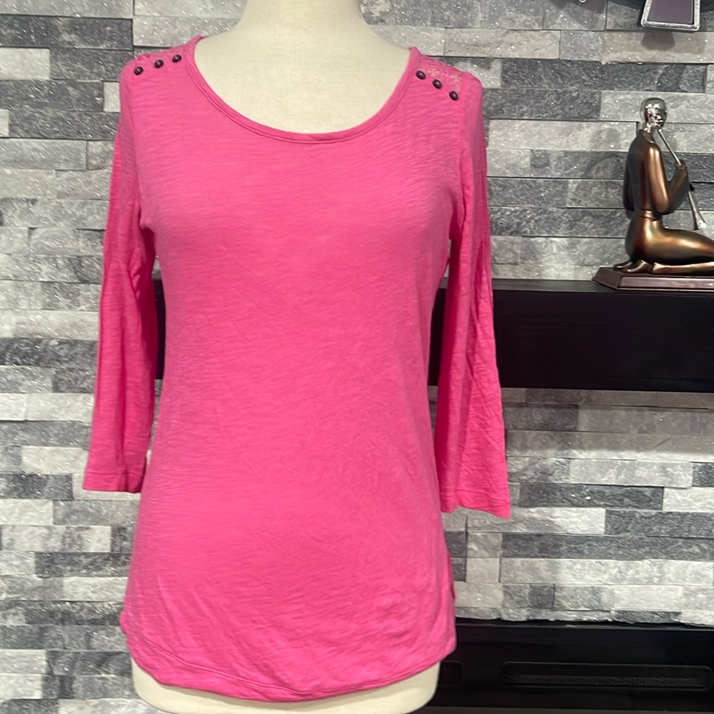 express pink lace 3/4 sleeve tops size SP